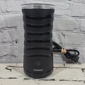 Miroco MI-MF002 Electric Milk Frother Black Complete W/ 2 Whisks Lid Power Base